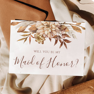 Invitation Feuillage Floral D'Automne Seras-Tu Ma Demoiselle 