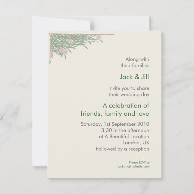 Invitation Feuillage (Fond beige) 4,25x5,5 (Devant)