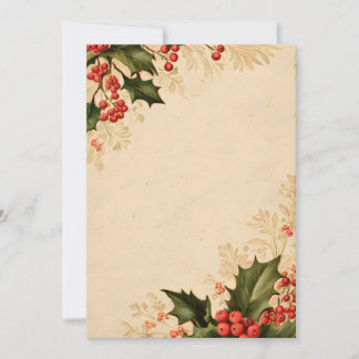 Invitation Feuillage métallique Bordure droite sur Ivoire | M