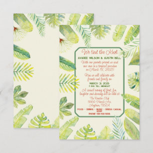 Invitation Feuillage Vert Tropical 