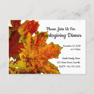 Invitation Feuille d'automne d'invitation de dîner de