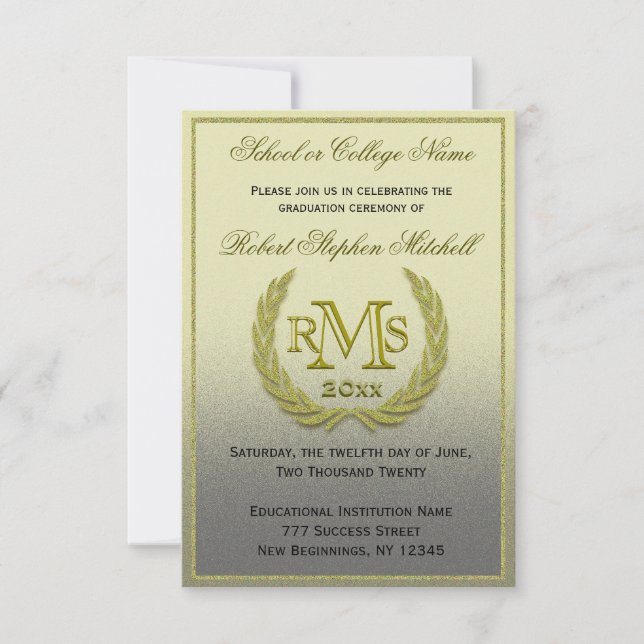 Invitation Feuille de laurier d'or (Devant)