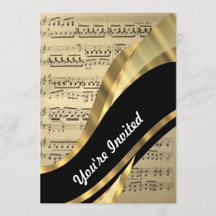 Invitation Feuille de musique élégante