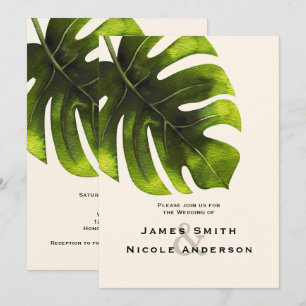 Invitation Feuille de palme tropicale Élégant Mariage moderne