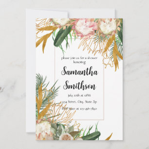 Invitation Feuille de palmier florale