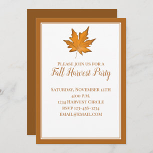 Invitation Feuille d'érable Brown simple