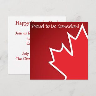 Invitation Feuille d'Érable Fête du Canada