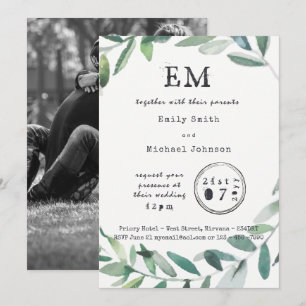 Invitation Feuille d'olive Mariage/Fiançailles/Dîner