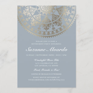 Invitation Feuille d'or d'invitations de partie de retraite