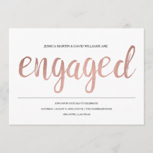 Invitation Feuille d'or rose de Faux engagée