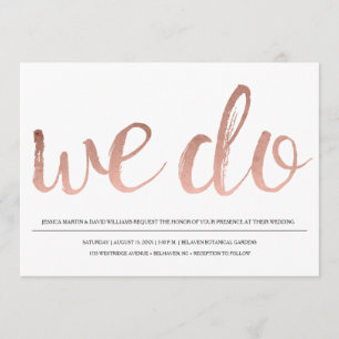 Invitation Feuille d'or rose de Faux nous faisons