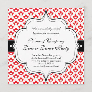 Invitation Feuille et coeur d'érable canadiens de jour du