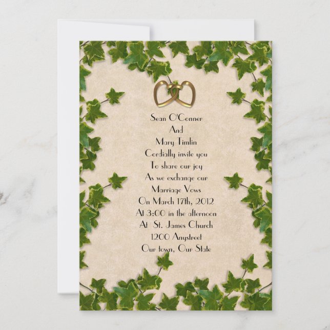 Invitation Feuille Ivy (Devant)