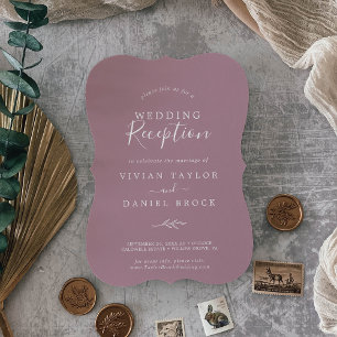 Invitation Feuille minimale   Accueil Mariage Mauve