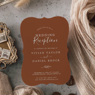 Invitation Feuille minimale   Réception de mariage en terre c