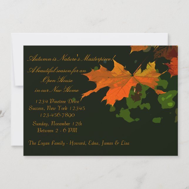 Invitation Feuille Rustique (Devant)