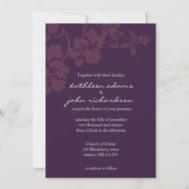 Invitation Feuille simple (Devant)