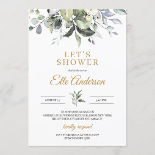 Invitation Feuille verdoyant et boho doré nuptiale