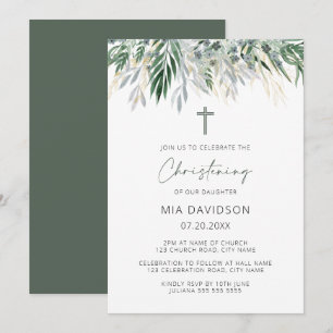 Invitation Feuille vert et or