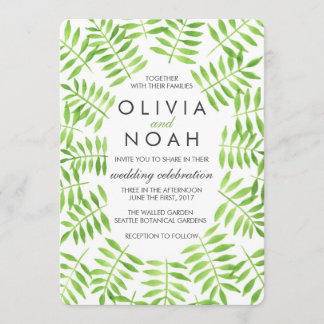 Invitation Feuilles aquarelle