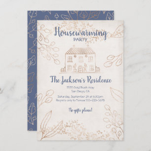 Invitation Feuilles automnales et Gold Houclier Party