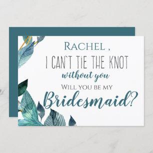 Invitation Feuilles bleus je ne peux pas Cravate le noeud san