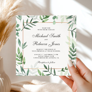 Invitation Feuilles botaniques verdure tout en un mariage
