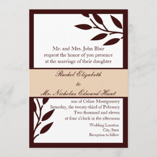 Invitation Feuilles Brown :Invitation