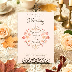 Invitation Feuilles d'aquarelle élégantes d'automne Vintage