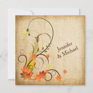 Invitation Feuilles d'automne Abstraites, Mariage de vignes I
