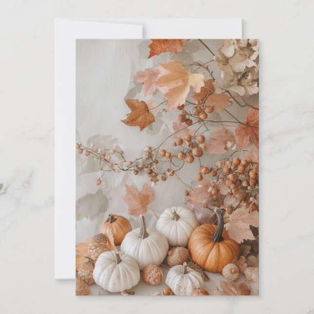 Invitation Feuilles d'automne et petits bras | Un automne cos (Devant)