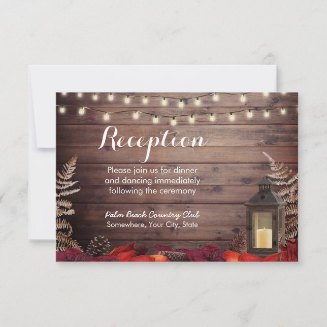 Invitation Feuilles d'automne et réception de mariage d'autom (Devant)