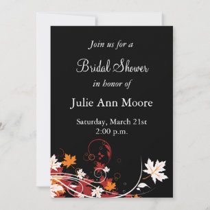 Invitation Feuilles d'automne Fête des mariées Abstraite