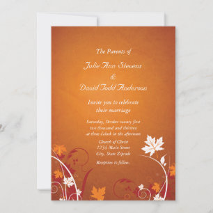 Invitation Feuilles d'automne Mariage Abstrait
