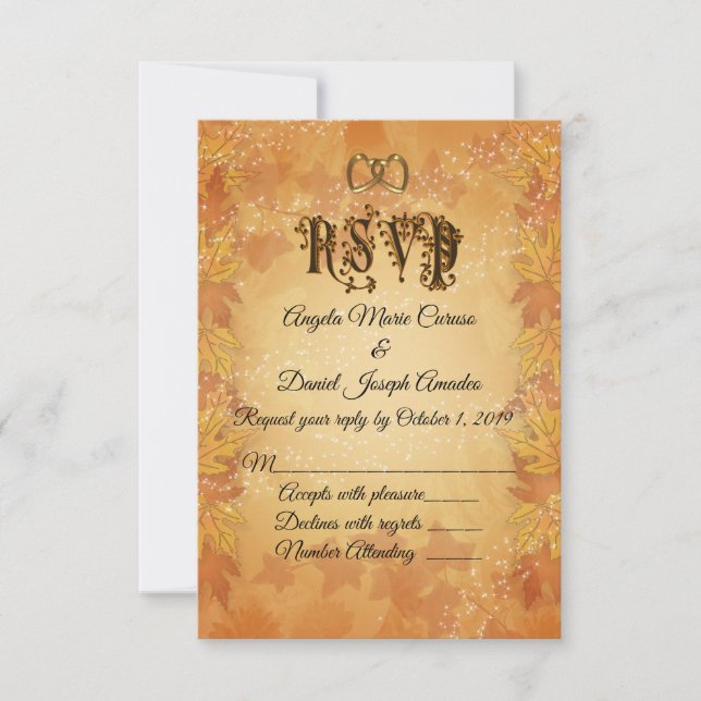 Invitation Feuilles d'automne Mariage de automne RSVP (Devant)