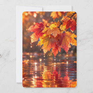 Invitation Feuilles de érable d'automne sous la pluie – Natur