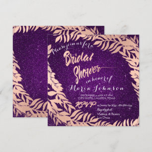 Invitation Feuilles de Fête des mariées Parties scintillant R