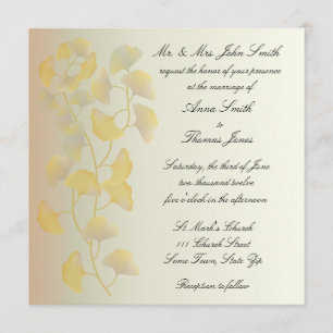 Invitation Feuilles de Ginkgo à l'invitation d'automne
