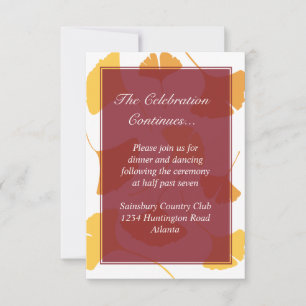 Invitation Feuilles de ginkgo tombées entourent l'insert de m