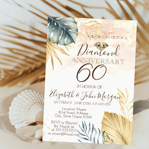 Invitation Feuilles de palmier diamant, confettis mariage ann