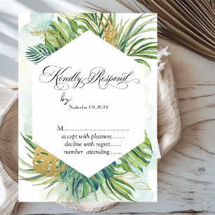 Invitation Feuilles de palmier tropicales Été RSVP