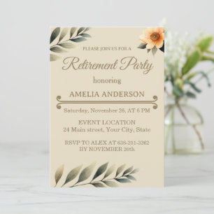 Invitation Feuilles de peinture à l'aquarelle automnale fête 