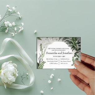 Invitation Feuilles de printemps délicats encerclant la répét