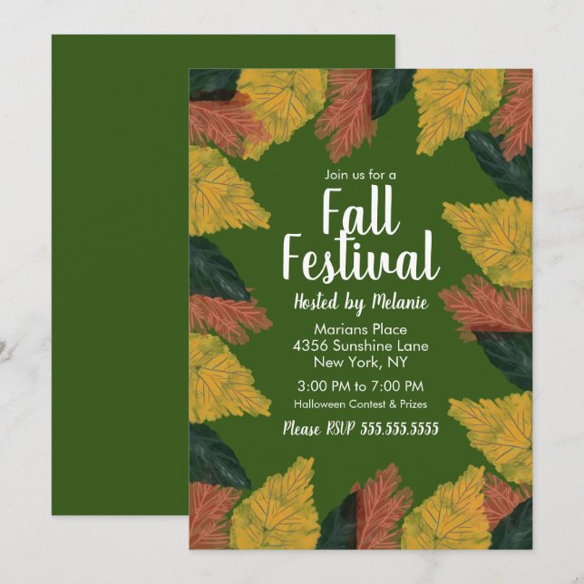 Invitation Feuilles de timbres d'événements du festival d'aut (Devant / Derrière)