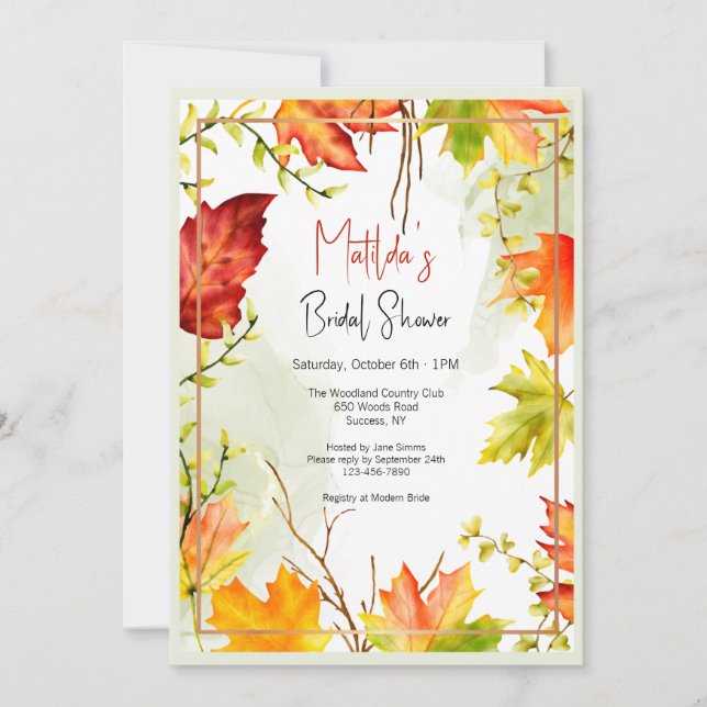 Invitation Feuilles d'érable (Devant)
