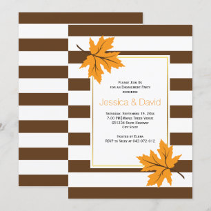 Invitation Feuilles d'érable et mariages rayures