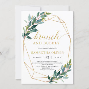 Invitation Feuilles d'eucalyptus vert rustique brinch et bull