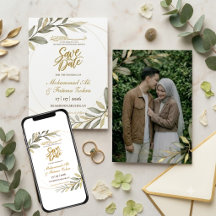 Feuilles d'Or Élégance Mariage Musulman Épargnez l