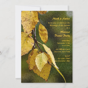 Invitation Feuilles Dorées