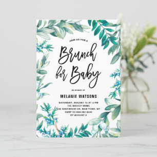 Invitation Feuilles et Berries Baby shower de courge Brunch